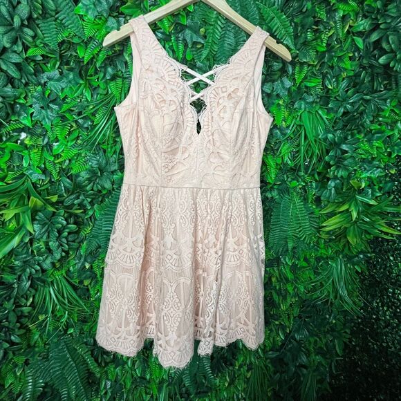 DEAR MOON Women Dress 7 Peach Orange Formal Short V Neck Prom Party 0451 - Picture 9 of 12